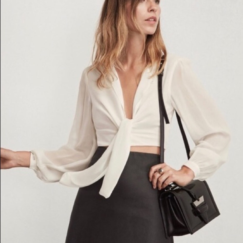 The Reformation White crop Top Blouse